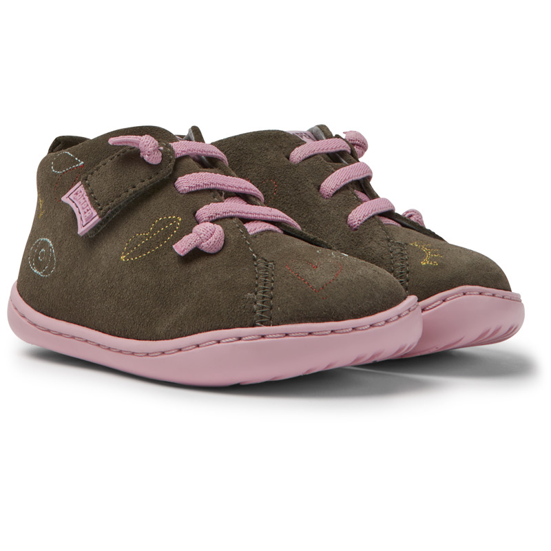 Camper Twins - Velcro For First Walkers - Brown Gray