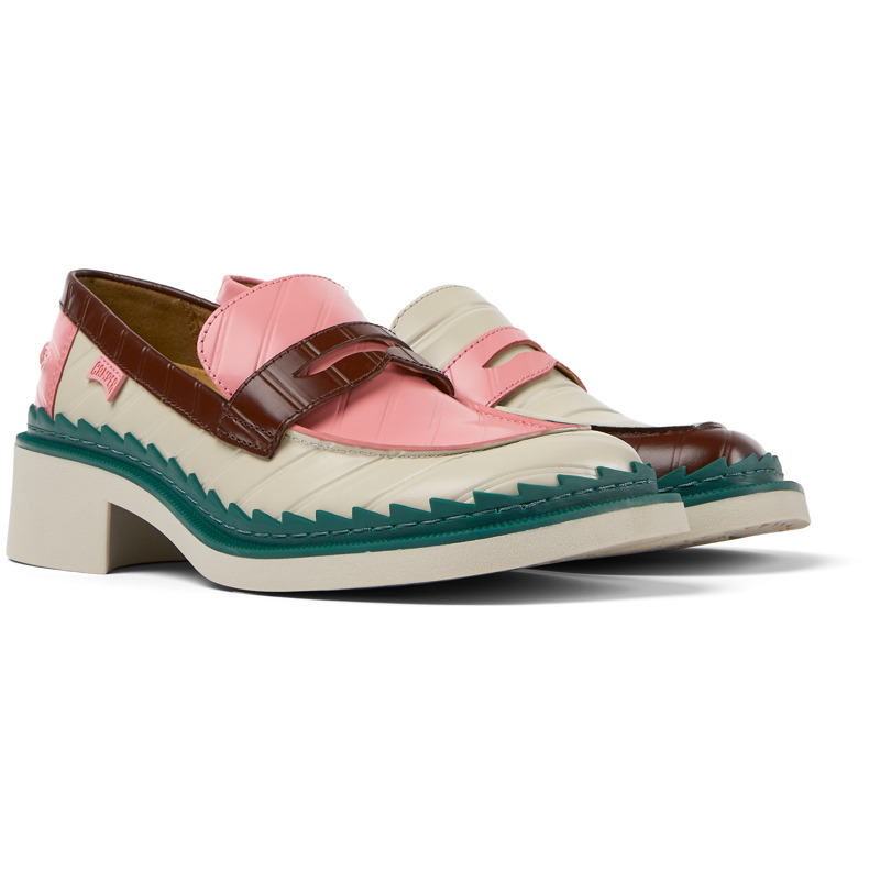 CAMPER Twins - Mocassins Voor Dames - Grijs,Kastanjebruin,Roze