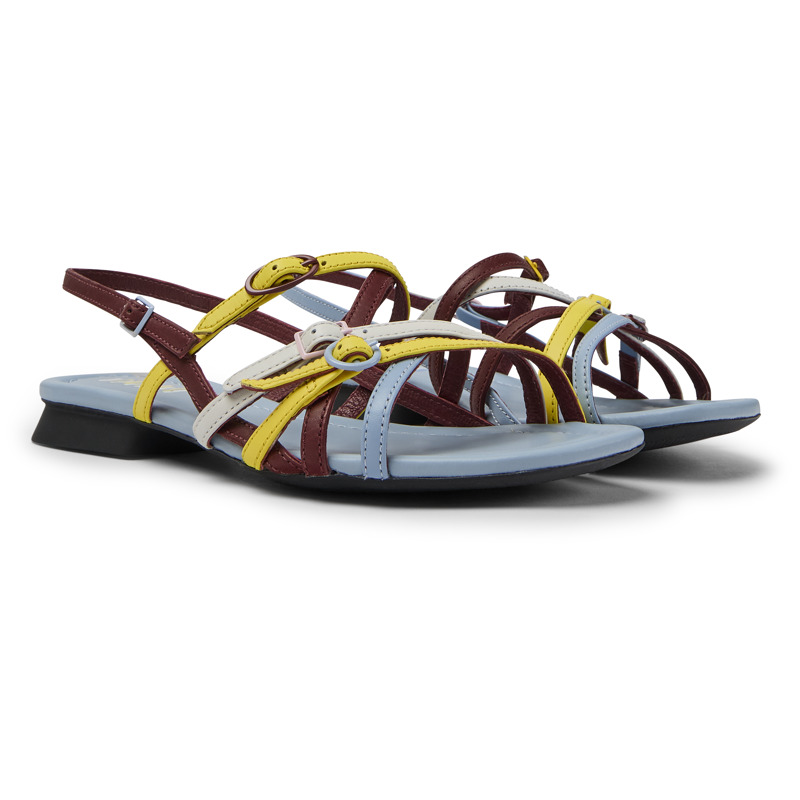 CAMPER Twins - Sandals For Women - Burgundy,Blue,Yellow