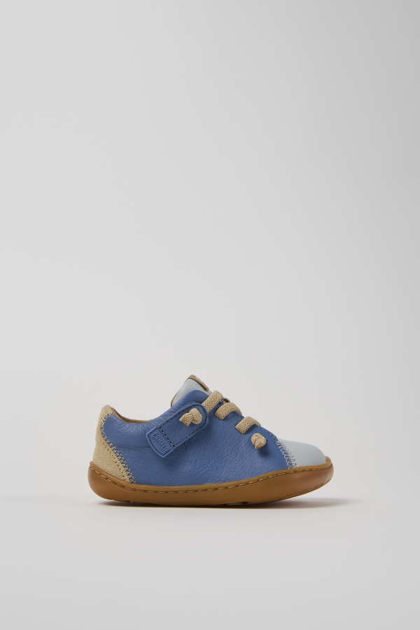 CAMPER PEU CIRCUITスカイブルー レザー Peu Blue Sneakers for Kids - Spring/Summer collection
