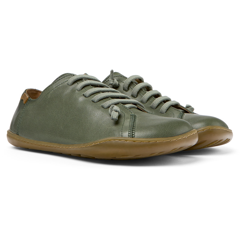 Camper Peu - Lace-Up For Women - Green, Size 35, Smooth Leather