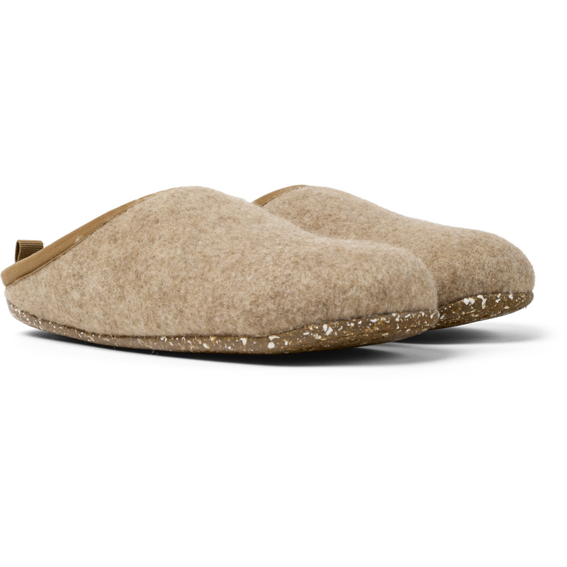 Camper Wabi Wool Blend Slipper In Brown