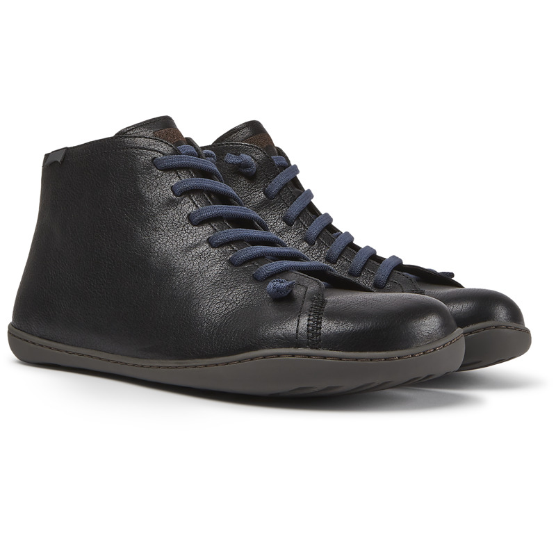 Camper Peu - Botines Para Hombre - Negro, Talla 8, Piel Lisa