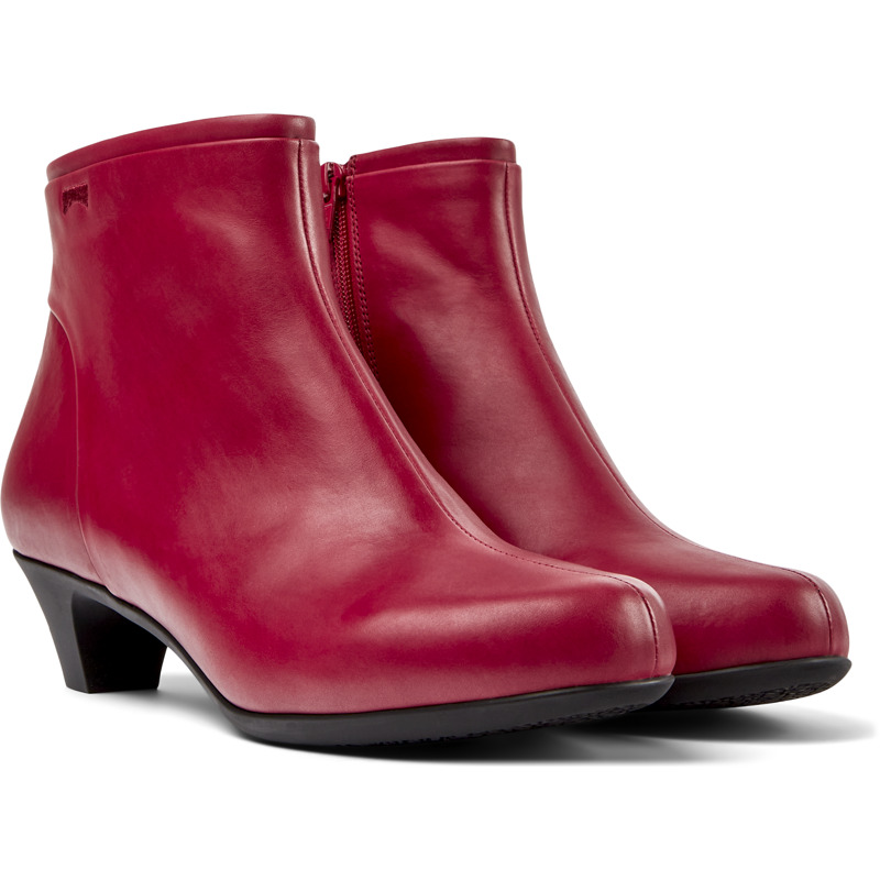Camper Helena - Ankle Boots For Women - Red, Size 39, Smooth Leather