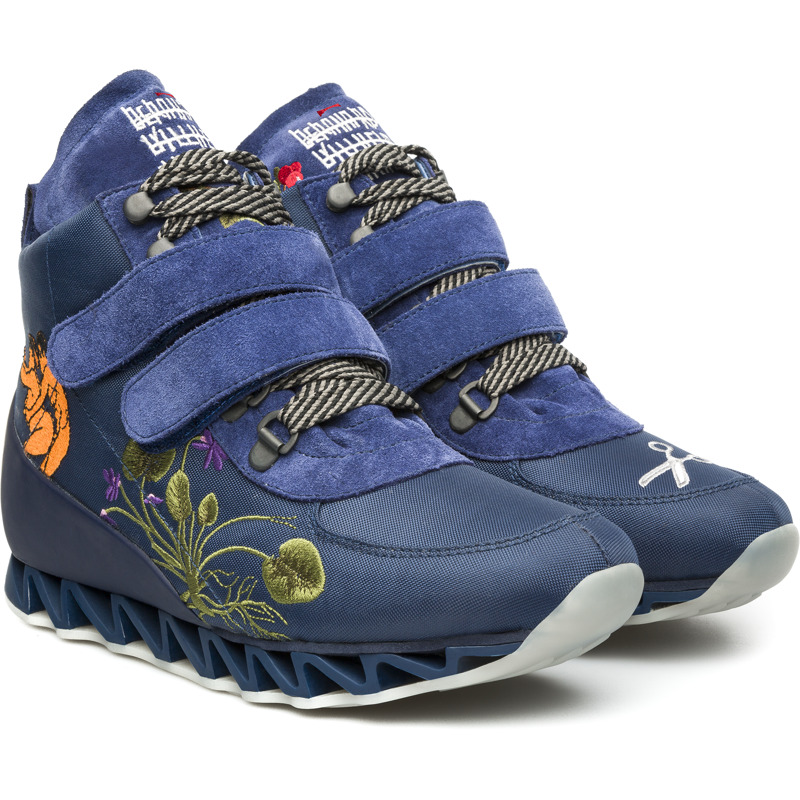 CAMPER Bernhard Willhelm - Ankle Boots For Women - Blue, Size 38, Cotton Fabric