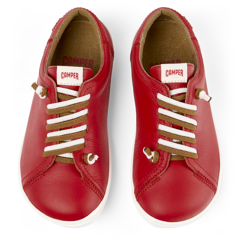 Camper Peu - Smart Casual Shoes For Unisex - Red, Size 27, Smooth Leather