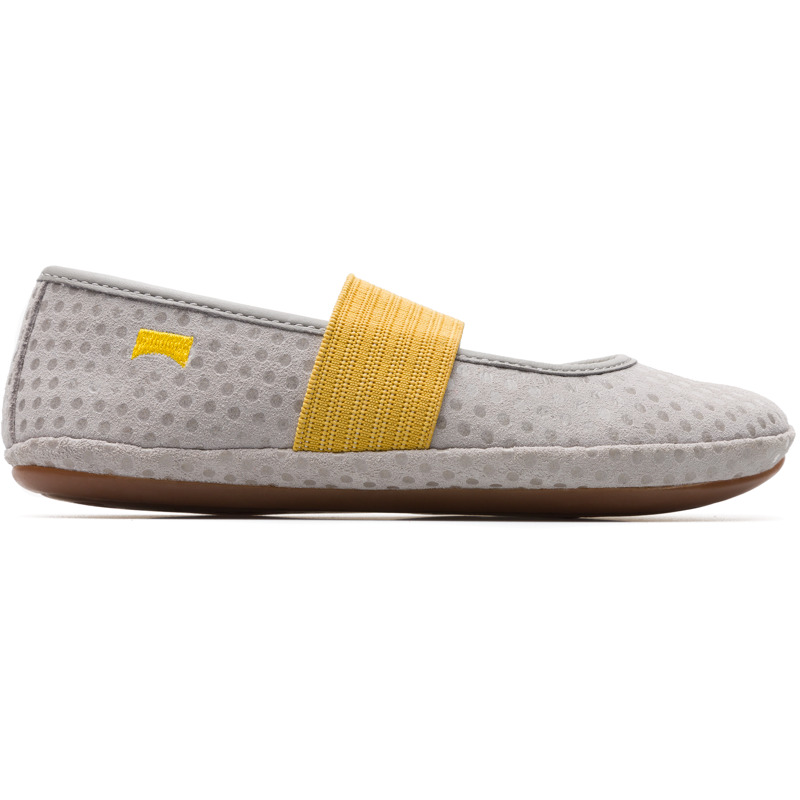 CAMPER Right - Bailarinas para Niñas - Gris, talla 25, Piel Vuelta/Piel Lisa