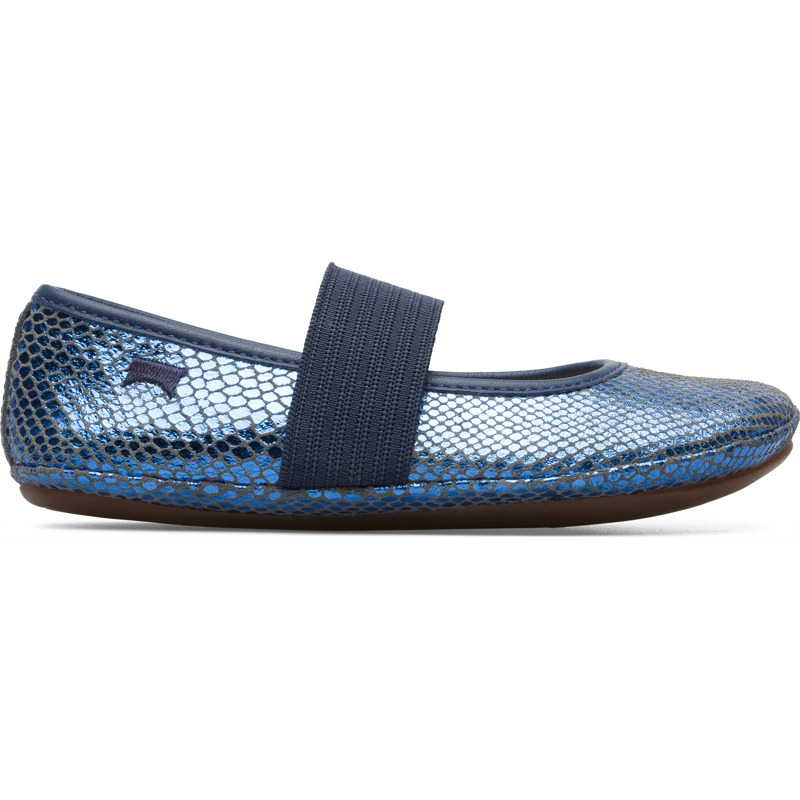 CAMPER Right - Bailarinas para Niñas - Azul, talla 33, Piel Vuelta/Piel Lisa
