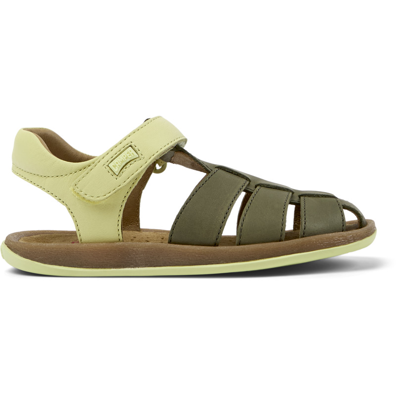 CAMPER Twins - Sandalias para Niñas - Verde,Amarillo, talla 25, Piel Lisa
