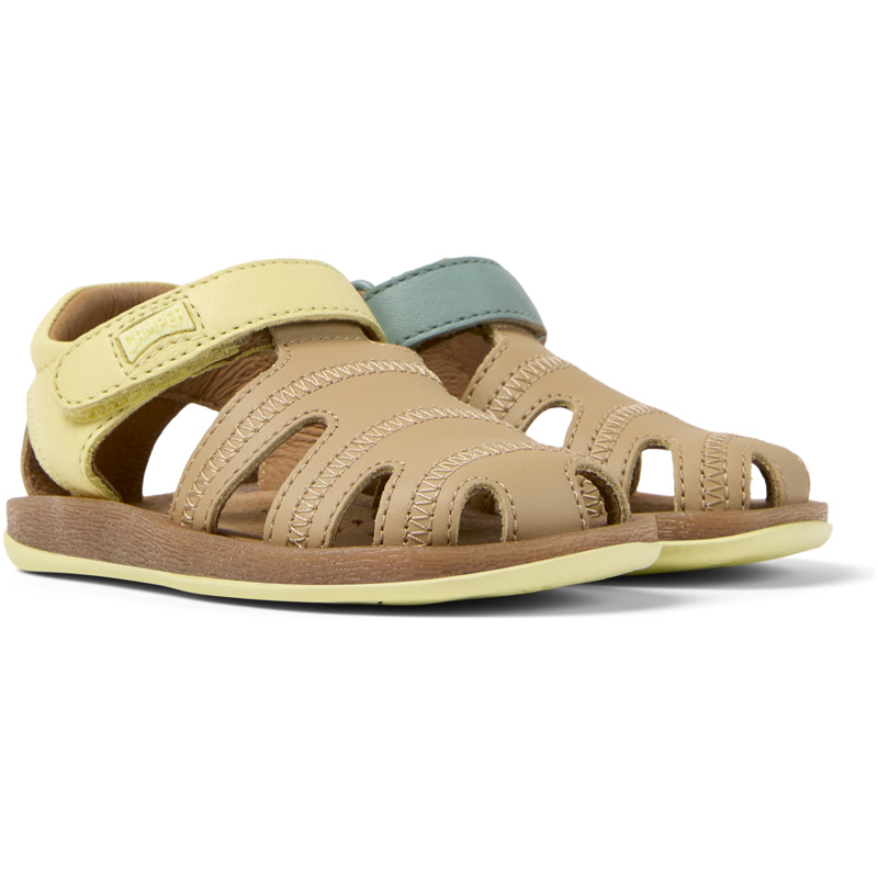 Camper Sandals For First Walkers In Beige,yellow,green
