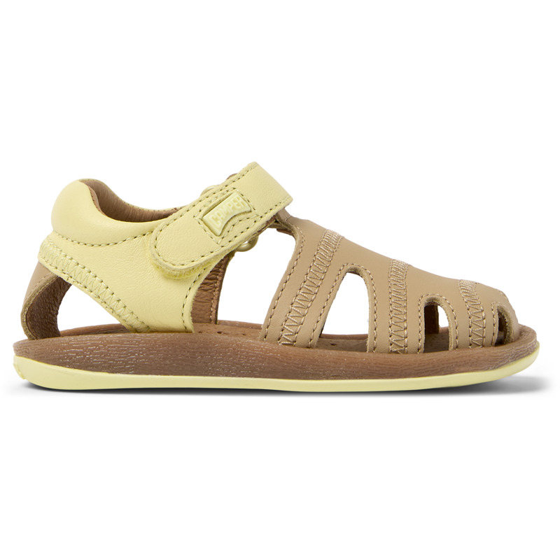 CAMPER Twins - Sandalias para Primeros pasos - Beige,Amarillo,Verde, talla 25, Piel Lisa