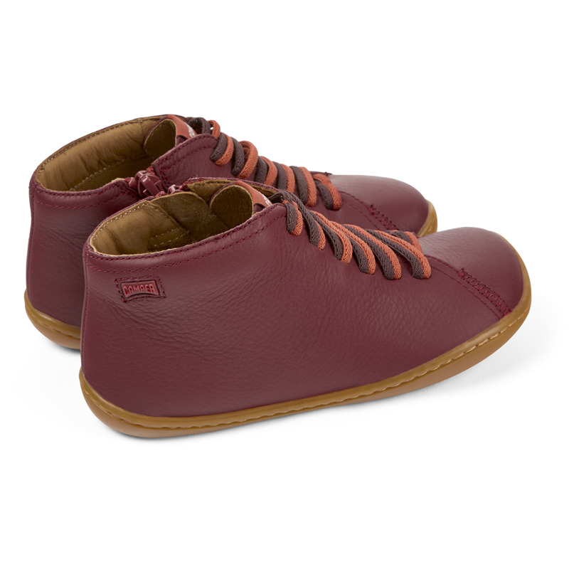 CAMPER Peu - Boots For Girls - Burgundy, Size 25, Smooth Leather