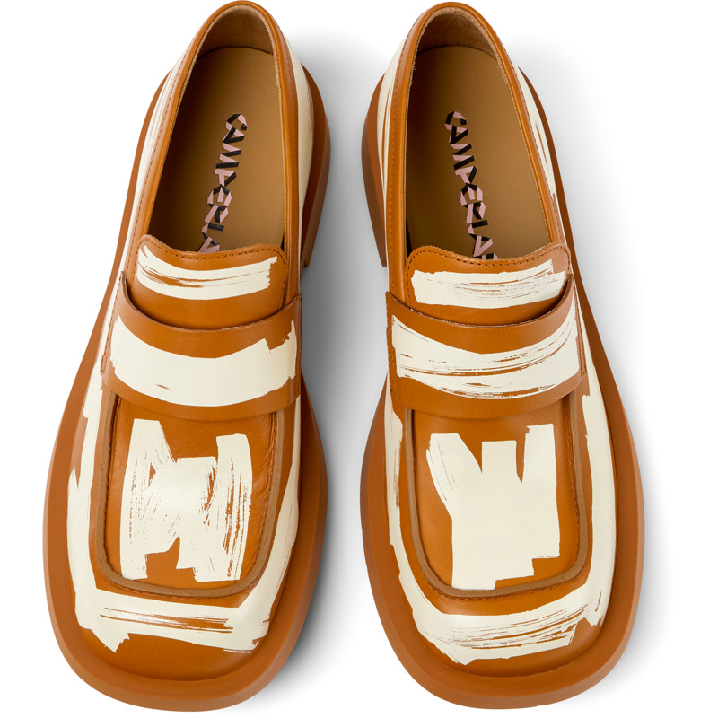 Camper Mil 1978 - Loafers For Unisex - Brown, White, Size 41, Smooth Leather