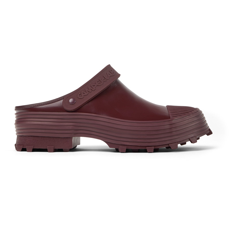 CAMPERLAB Traktori - Unisex Clogs - Burgundy, Size 46, Smooth Leather