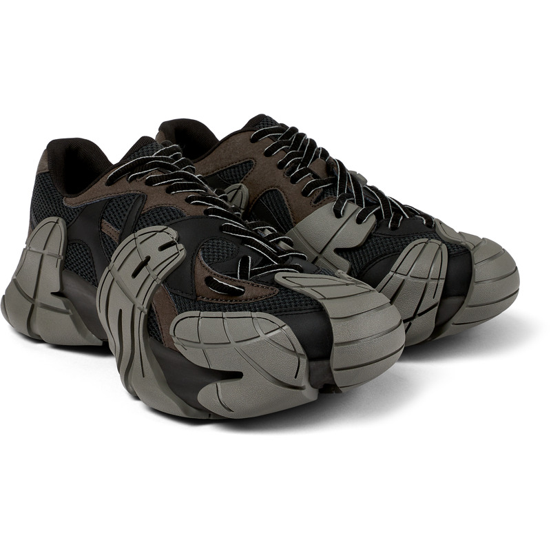 Camper Tormenta - Sneakers For Unisex - Black, Grey, Brown Gray, Size 41, Cotton Fabric