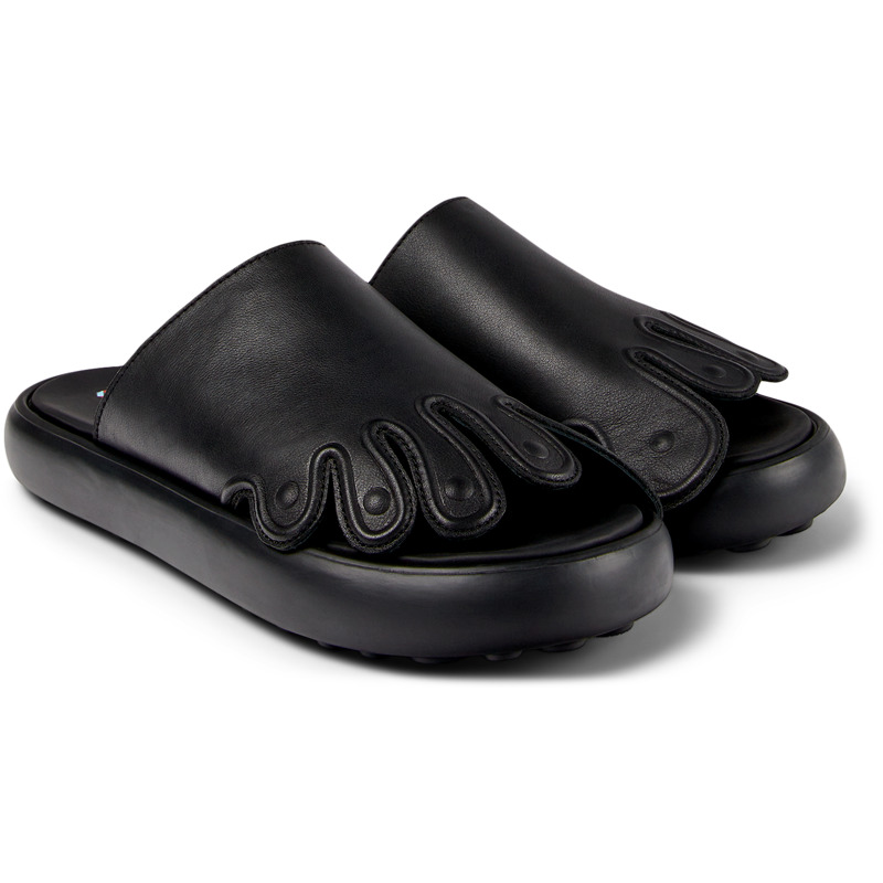 Camper Pelotas Flota - Sandals For Unisex - Black, Size 45, Smooth Leather