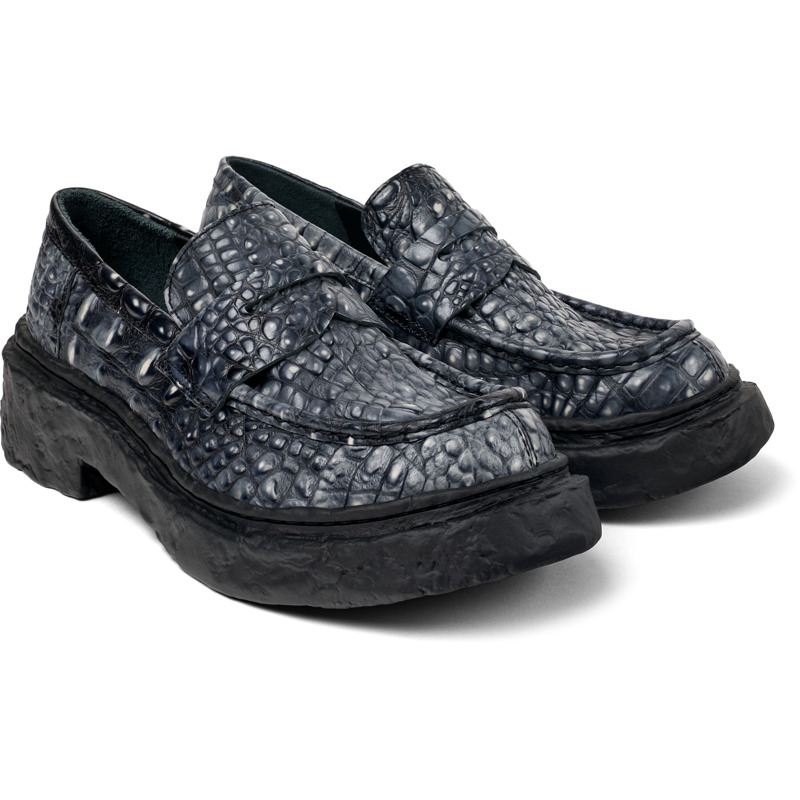 CAMPERLAB Vamonos - Unisex Mocassins - Gris, Taille 44, Cuir Lisse