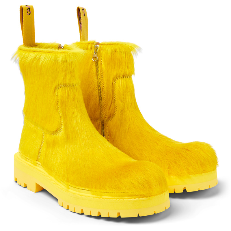 Camper Eki - Boots For Unisex - Yellow, Size 43, Smooth Leather