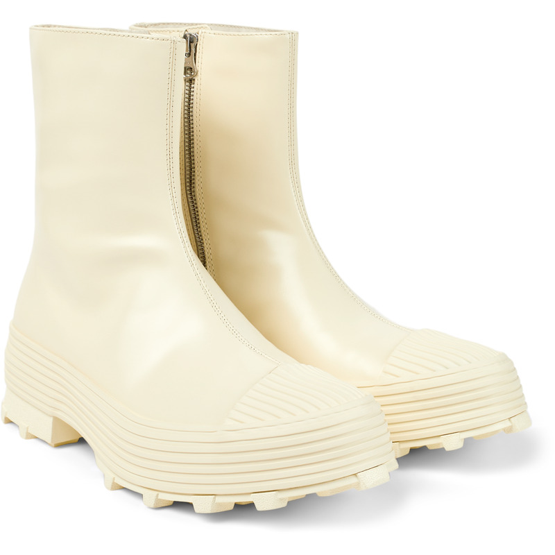 Camper Traktori - Ankle Boots For Unisex - White, Size 45, Smooth Leather