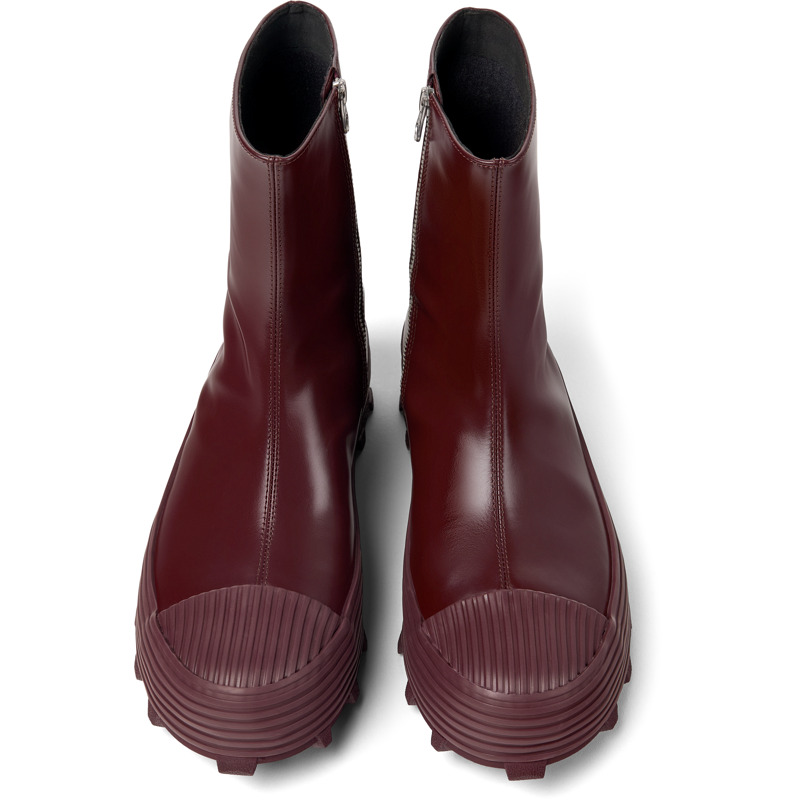 CAMPERLAB Traktori - Unisex Stiefeletten - Burgund, Größe 44, Glattleder