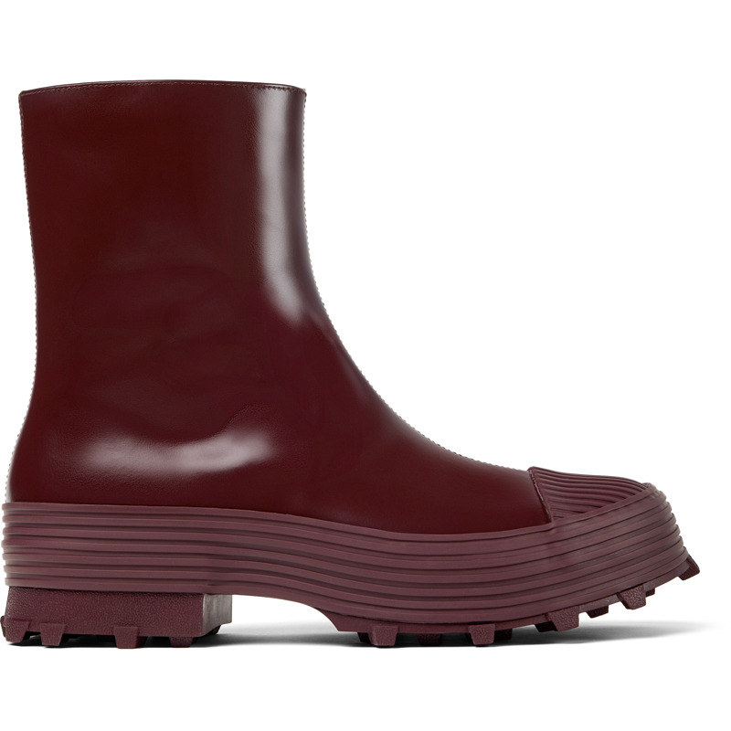 CAMPERLAB Traktori - Unisex Stiefeletten - Burgund, Größe 44, Glattleder