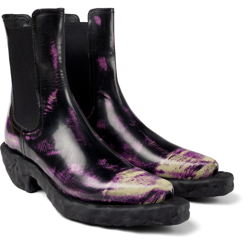 Camper Venga - Boots For Unisex - Black, Purple, Beige, Size 40, Smooth Leather