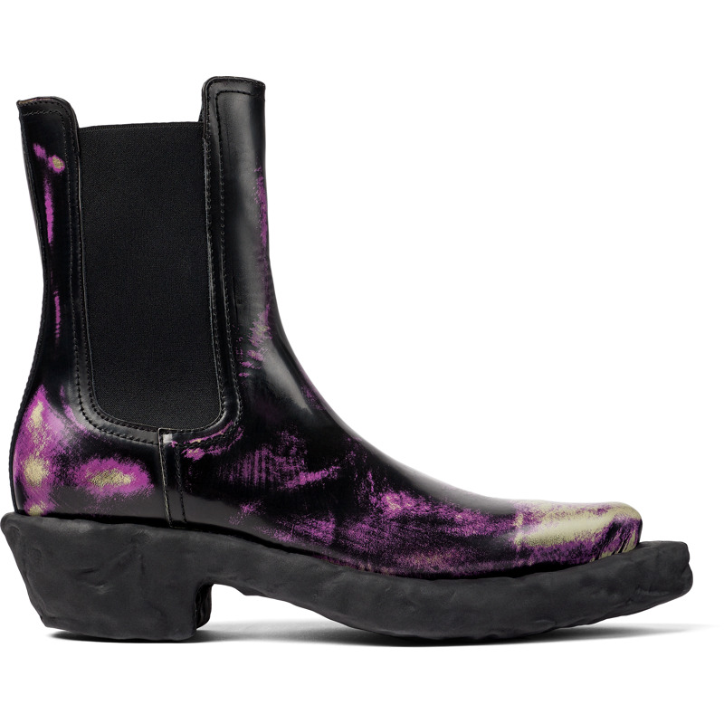 Camper Venga - Boots For Unisex - Black, Purple, Beige, Size 41, Smooth Leather