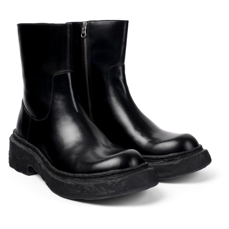 CAMPERLAB Vamonos - Unisex Ankle Boots - Black, Size 38, Smooth Leather