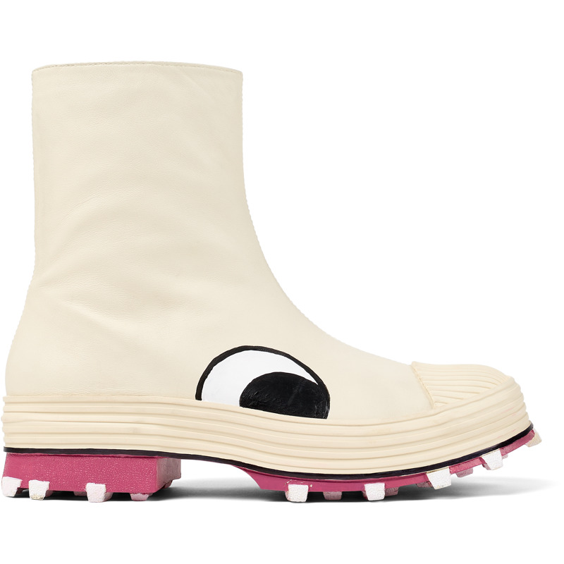 Camper Traktori X Angelica Hicks #18 - Ankle Boots For Unisex - White, Size 40, Smooth Leather