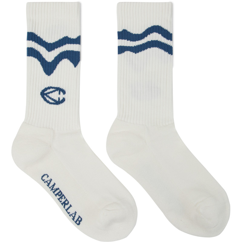 CAMPER LOGO SOCKS - Unisex Calcetines - Blanco, talla S, Textil