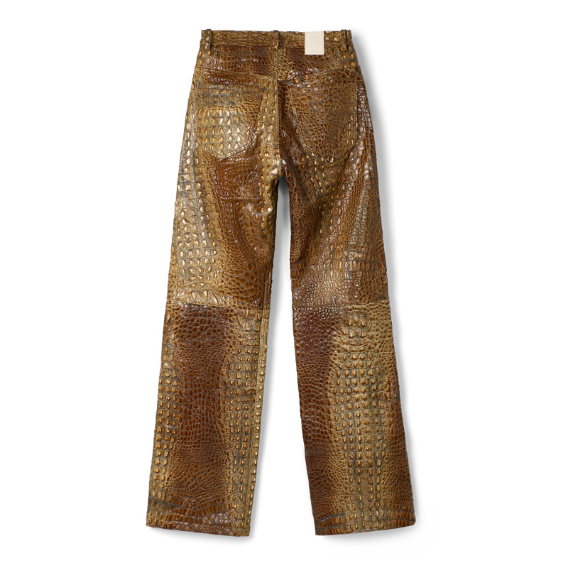 CAMPERLAB Leather Pants - Roupas Para  Unisex - Marrom, Tamanho 28, Pele Lisa