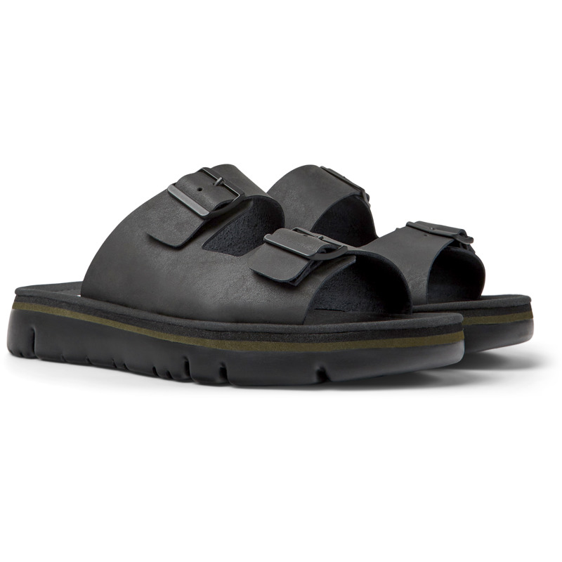 Camper Oruga - Sandals For Men - Black, Size 46, Smooth Leather