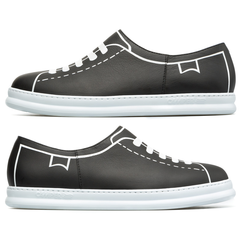 CAMPER Twins - Sneakers for Men - Black, Smooth leather - K100333