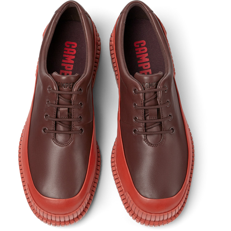 CAMPER Pix - Lace-up For Men - Burgundy,Red, Size 45, Smooth Leather