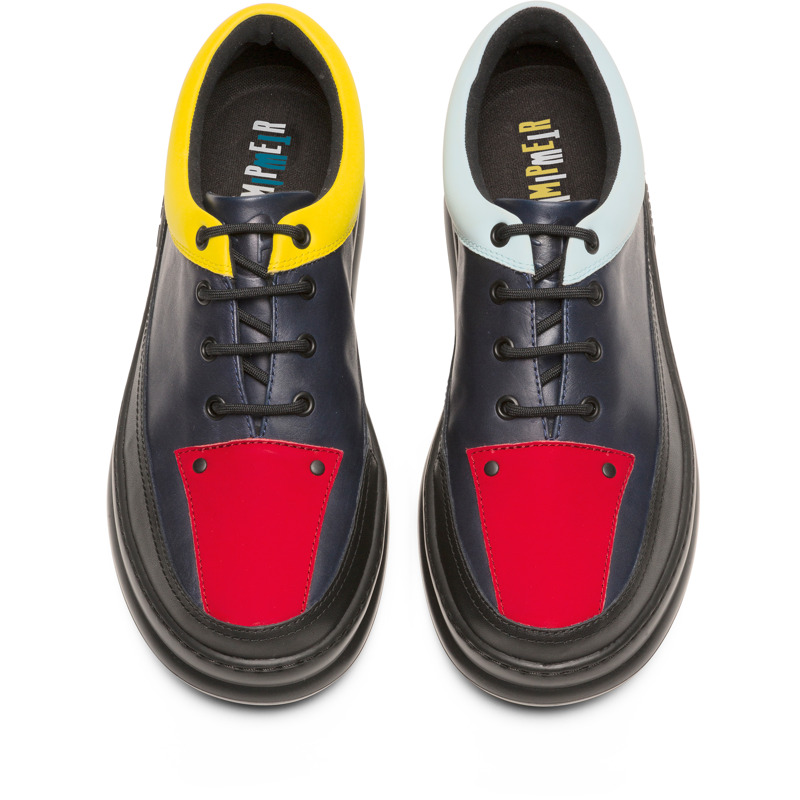 Camper Twins - Sneakers For Men - Blue, Black, Yellow, Size 45, Smooth Leather