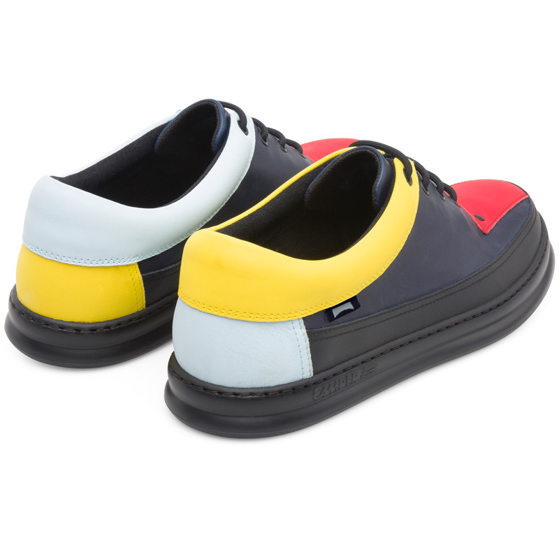 Camper Twins - Sneakers For Men - Blue, Black, Yellow, Size 45, Smooth Leather