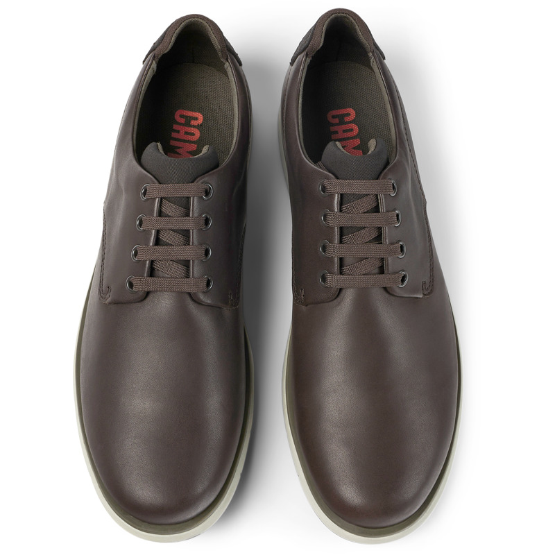CAMPER Smith - Lace-up For Men - Brown, Size 39, Smooth Leather/Cotton Fabric