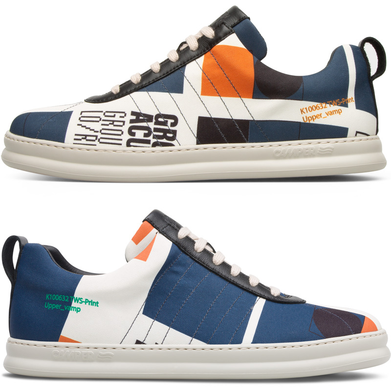 CAMPER Twins - Zapatillas para Hombre - Azul,Blanco,Naranja, talla 39, Textil/Piel Lisa