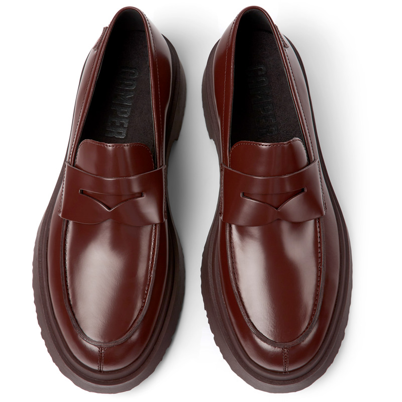 Camper Walden - Loafers For Men - Burgundy, Size 45, Smooth Leather