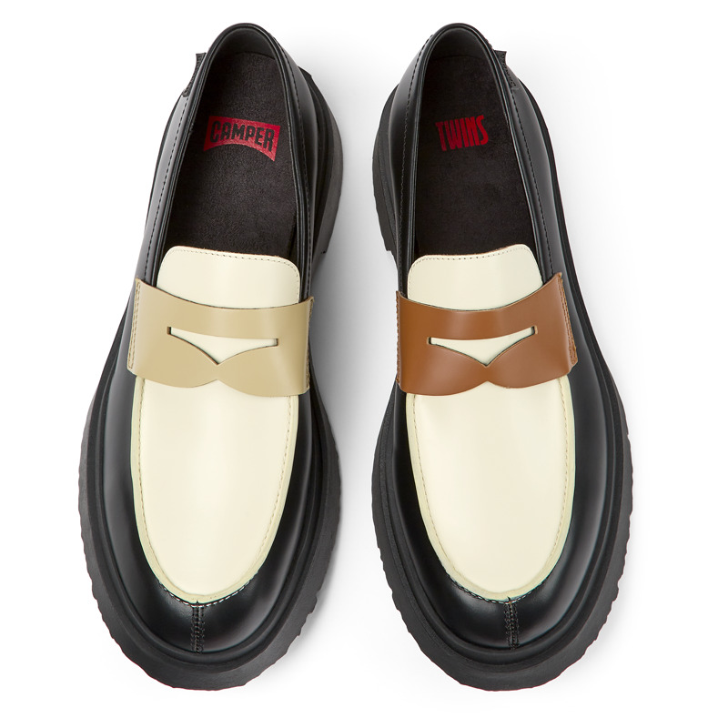 CAMPER Twins - Formal Shoes For Men - Black,White,Beige, Size 39, Smooth Leather