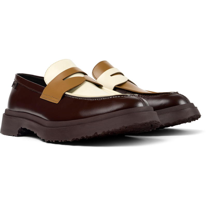 CAMPER Twins - Elegante Schuhe Für Herren - Braun ,Weiß, Größe 40, Glattleder