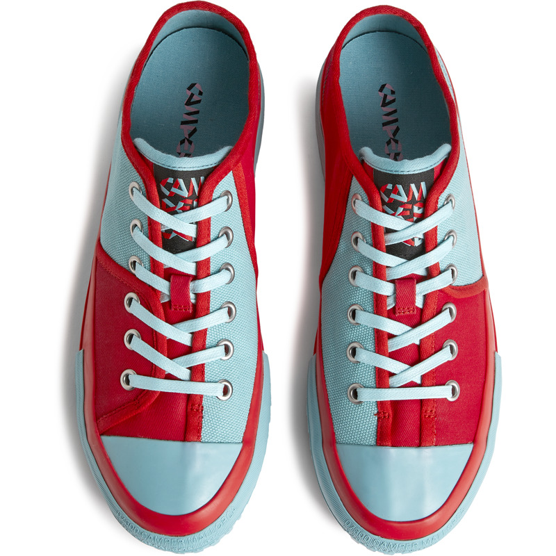 Camper Twins - Sneakers For Men - Blue, Red, Size 46, Cotton Fabric