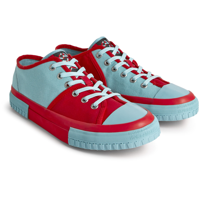 Camper Twins - Sneakers For Men - Blue, Red, Size 46, Cotton Fabric