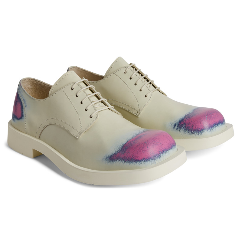 Camper Mil 1978 - Formal Shoes For Men - White, Pink, Blue, Size 39, Smooth Leather