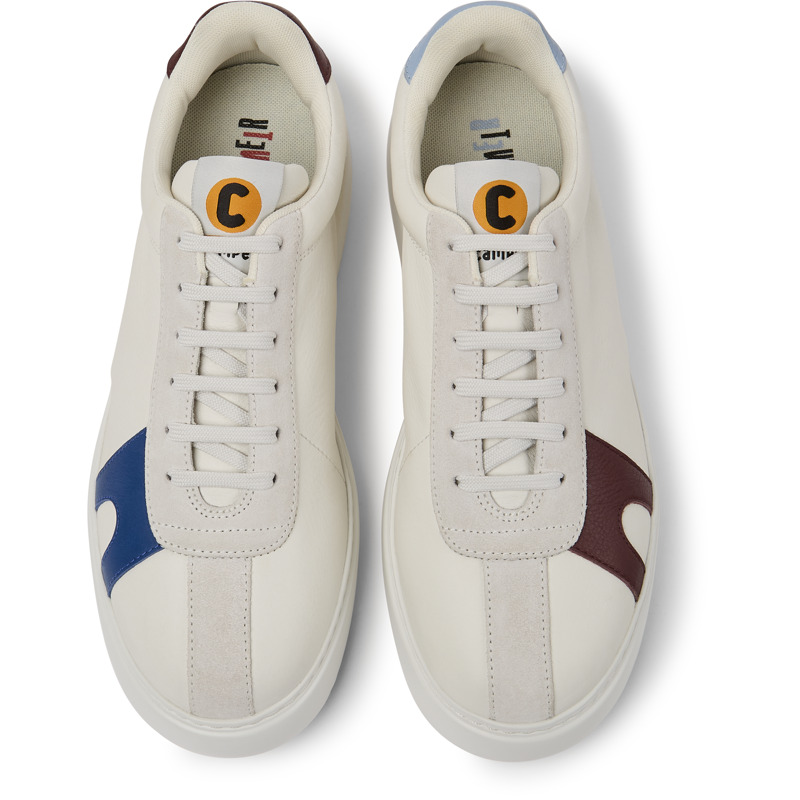 CAMPER Twins - Sneakers For Men - White, Size 42, Smooth Leather