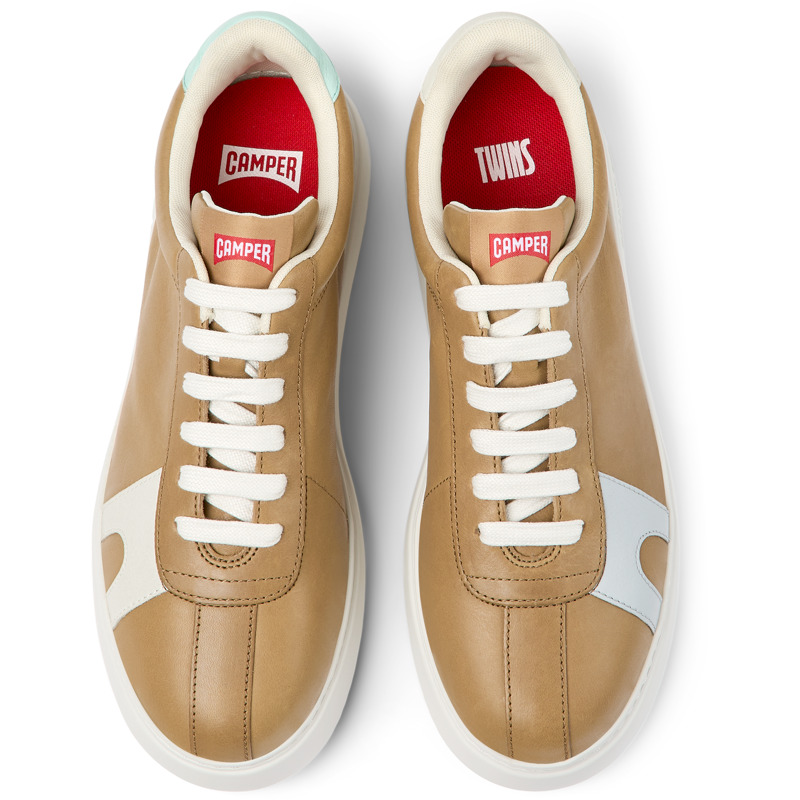 CAMPER Twins - Sneaker Per Uomo - Marrone, Taglia 40, Pelle Liscia