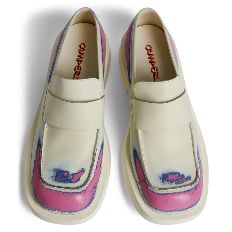 Camper Mil 1978 - Formal Shoes For Men - White, Pink, Blue, Size 39, Smooth Leather