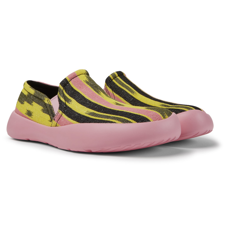 Camper Peu Stadium - Sneakers For Men - Yellow, Black, Pink, Size 39, Cotton Fabric