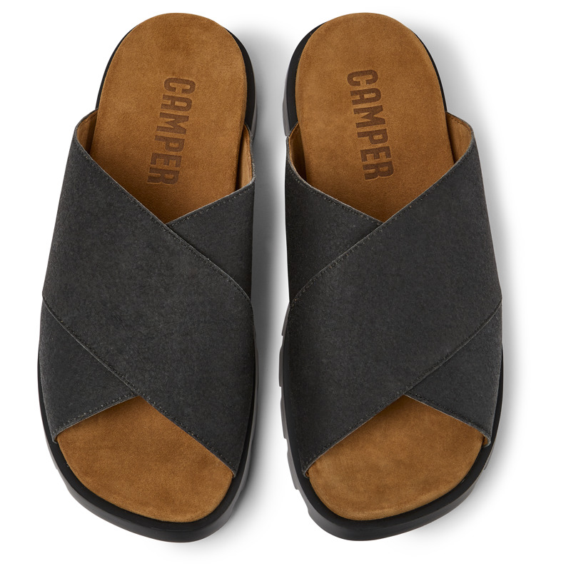 CAMPER Brutus Sandal - Sandals For Men - Black, Size 40, Cotton Fabric