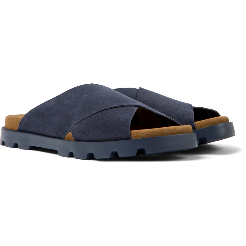 CAMPER Brutus Sandal - Sandals For Men - Blue, Size 42, Suede